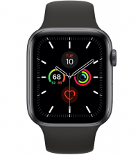Apple Watch Series 5 44mm Cellular + GPS - Space Gray Aluminium Zwarte Sportband